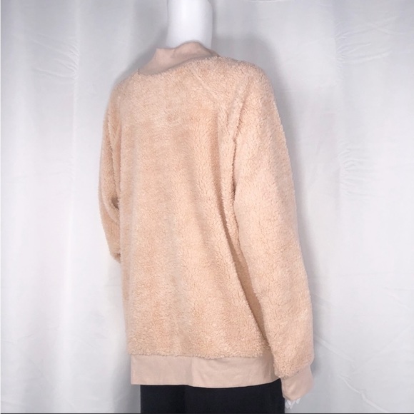 Gypsies & Moondust Peach Shearling Quarter Zip Jacket Size XL Super Soft - Picture 13 of 16